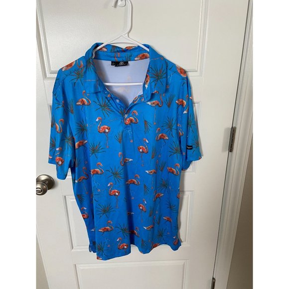 Men's Green Side Golf Polo Size Large - Picture 1 of 3